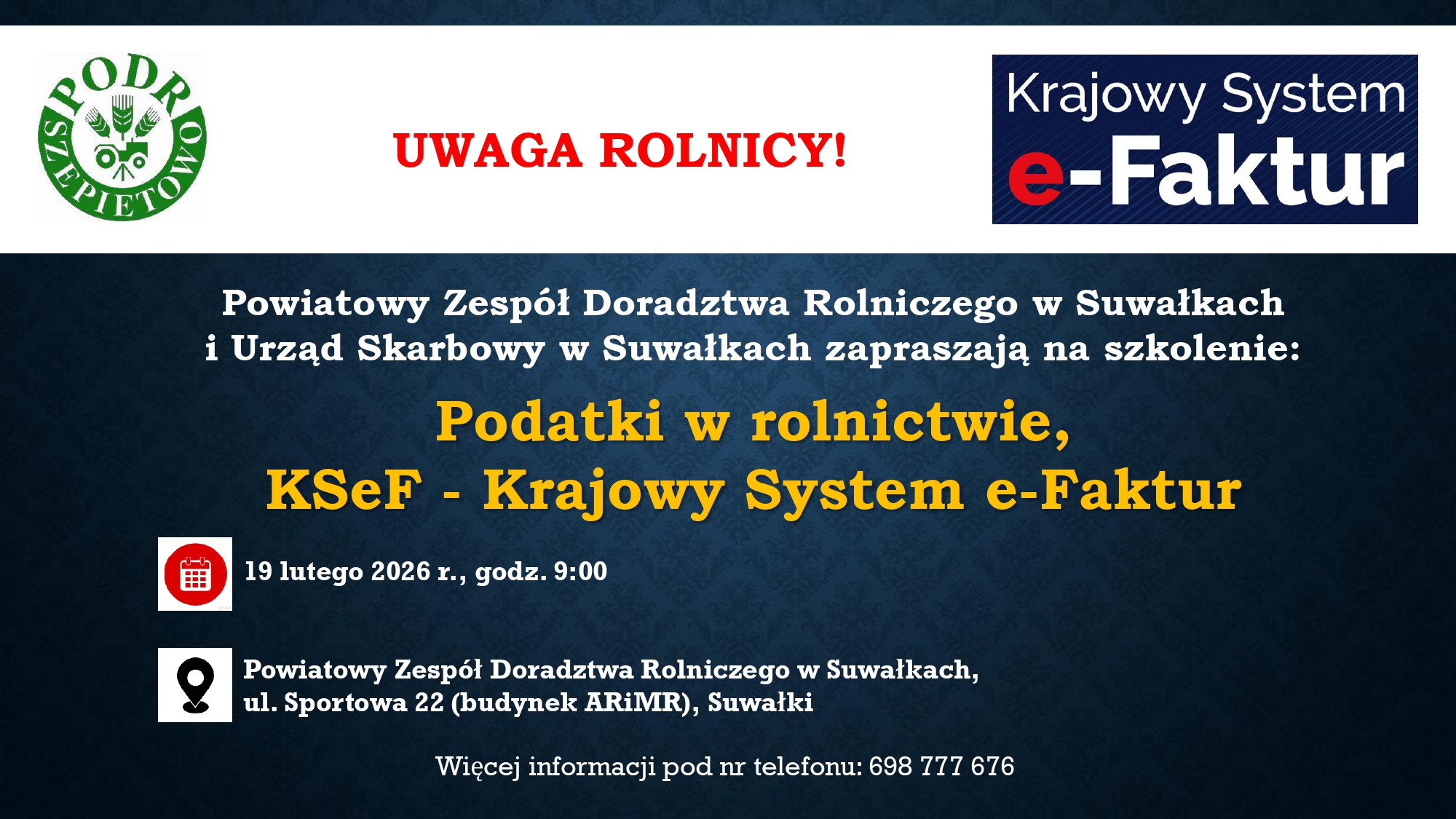 Szkolenie dla rolników na temat KSeF